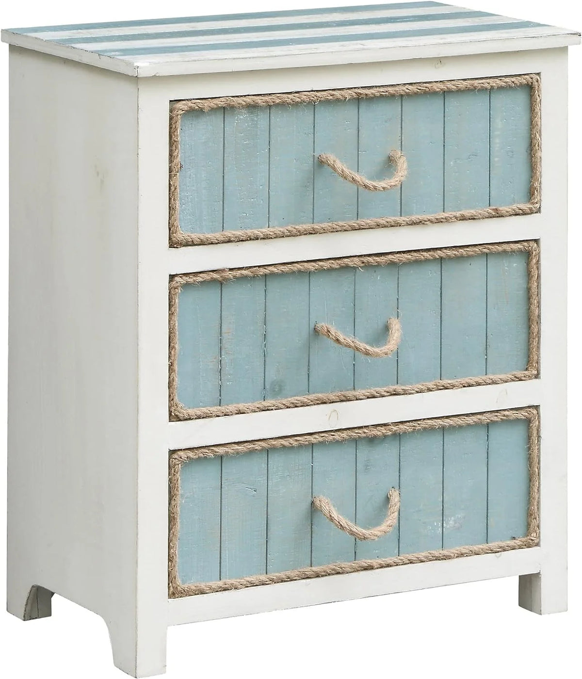 Blueish Grey and White 3 Drawer Accent Chest G8989