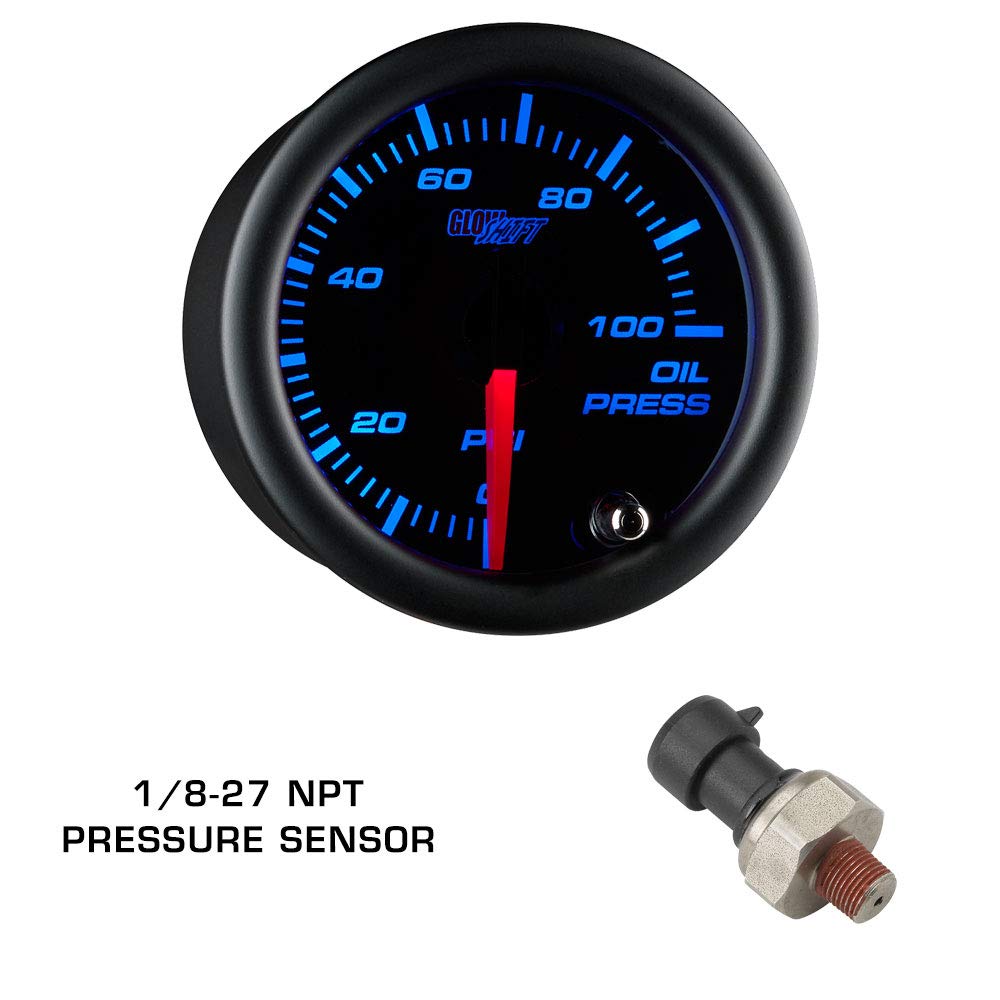 Tinted 7 Color 30 PSI Boost Vacuum Oil Pressure Oil Temperature Gauges Black Triple Pillar Pod I6800