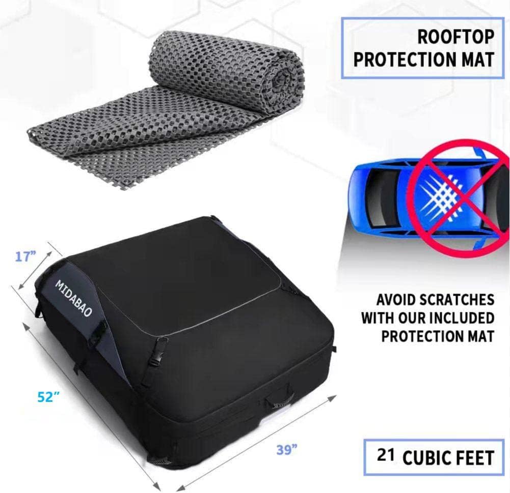 21 Cubic Waterproof Car Roof Top Carrier with Anti-Slip Mat L12938
