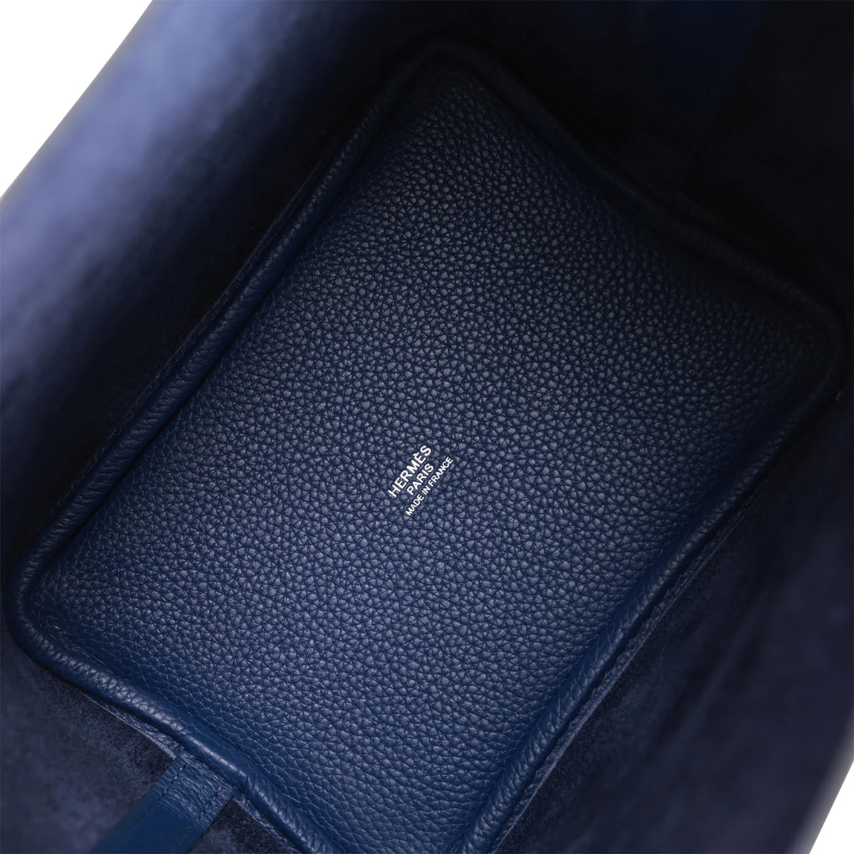 18 Bleu Saphir Palladium Hardware Bucket Bag P55123