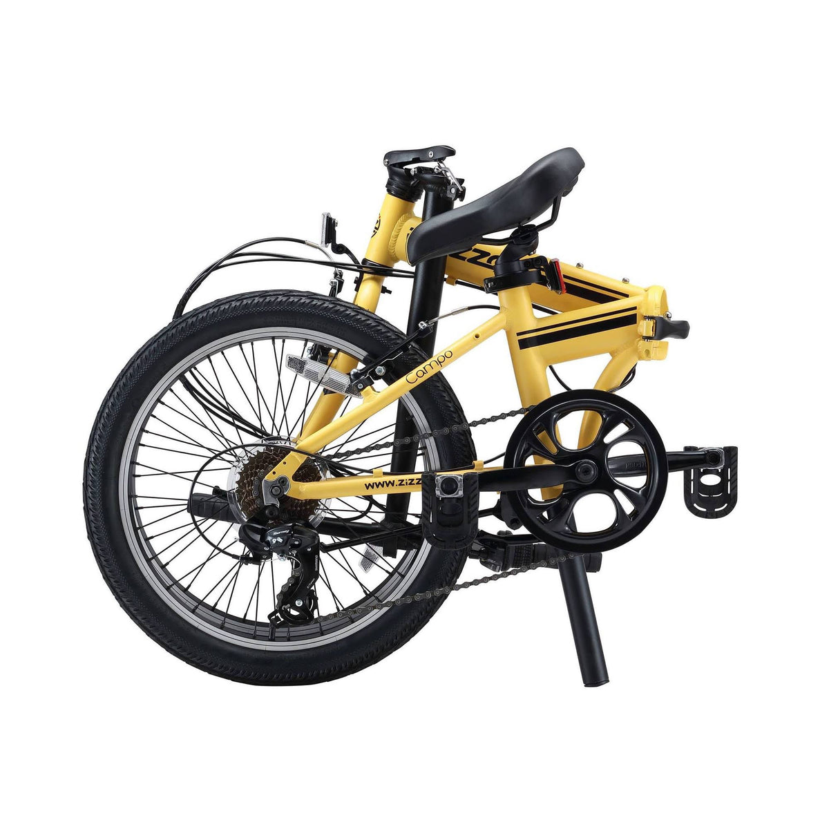Yellow 7-Speed Aluminum Folding Bike F492