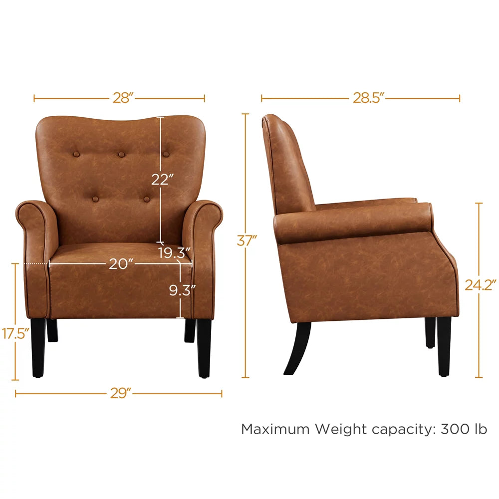 Set of 2 Faux Leather Accent Chair L3538