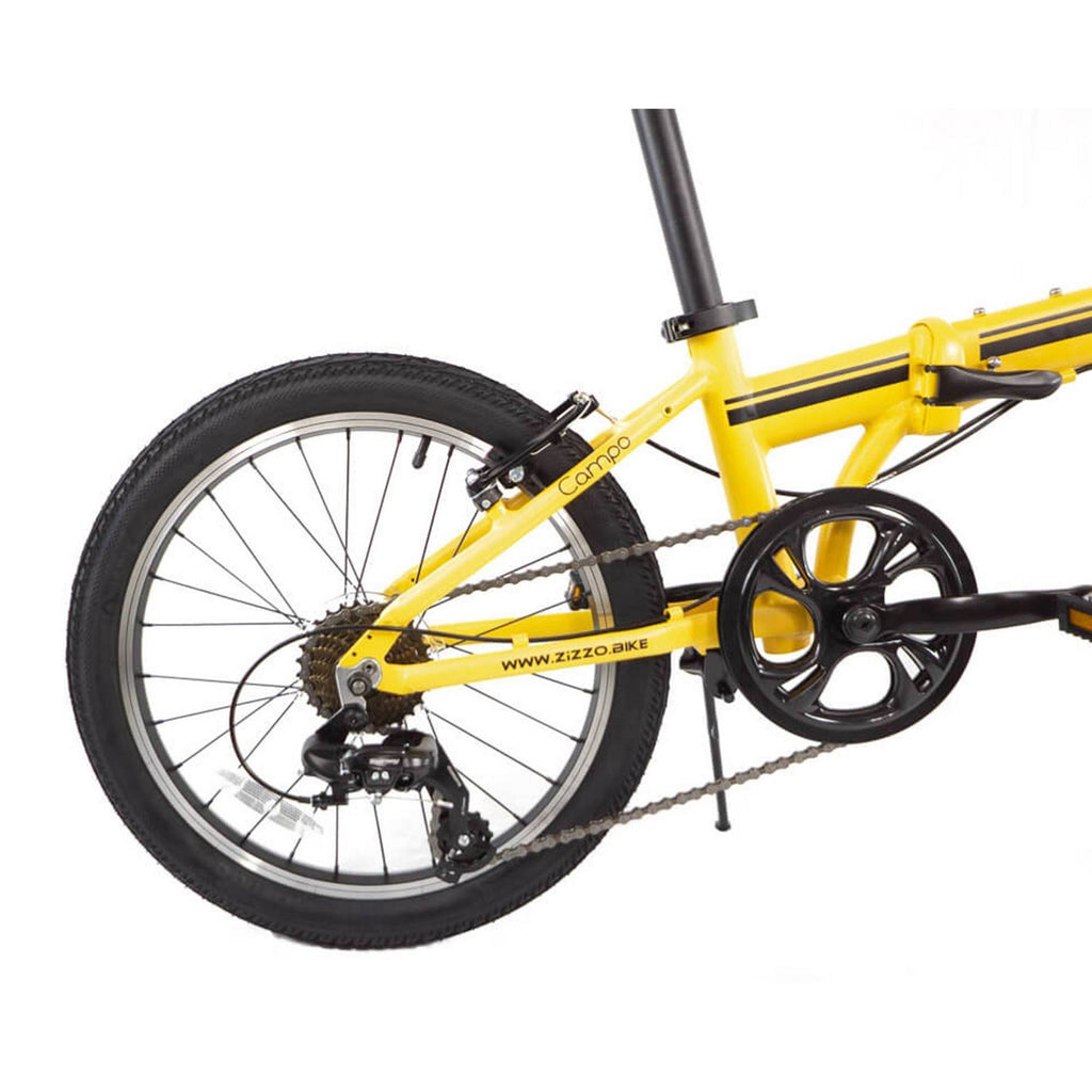 Yellow 7-Speed Aluminum Folding Bike F492