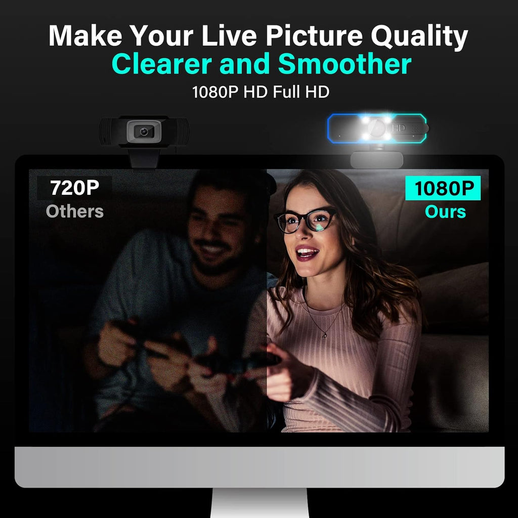 Full HD 1080p Webcam with Microphone, Pack of 2 X64097