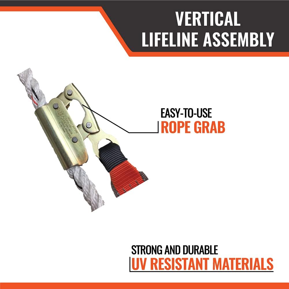 100’ Vertical Lifeline Assembly with Shock Absorber and 18” Extension Lanyard T572882