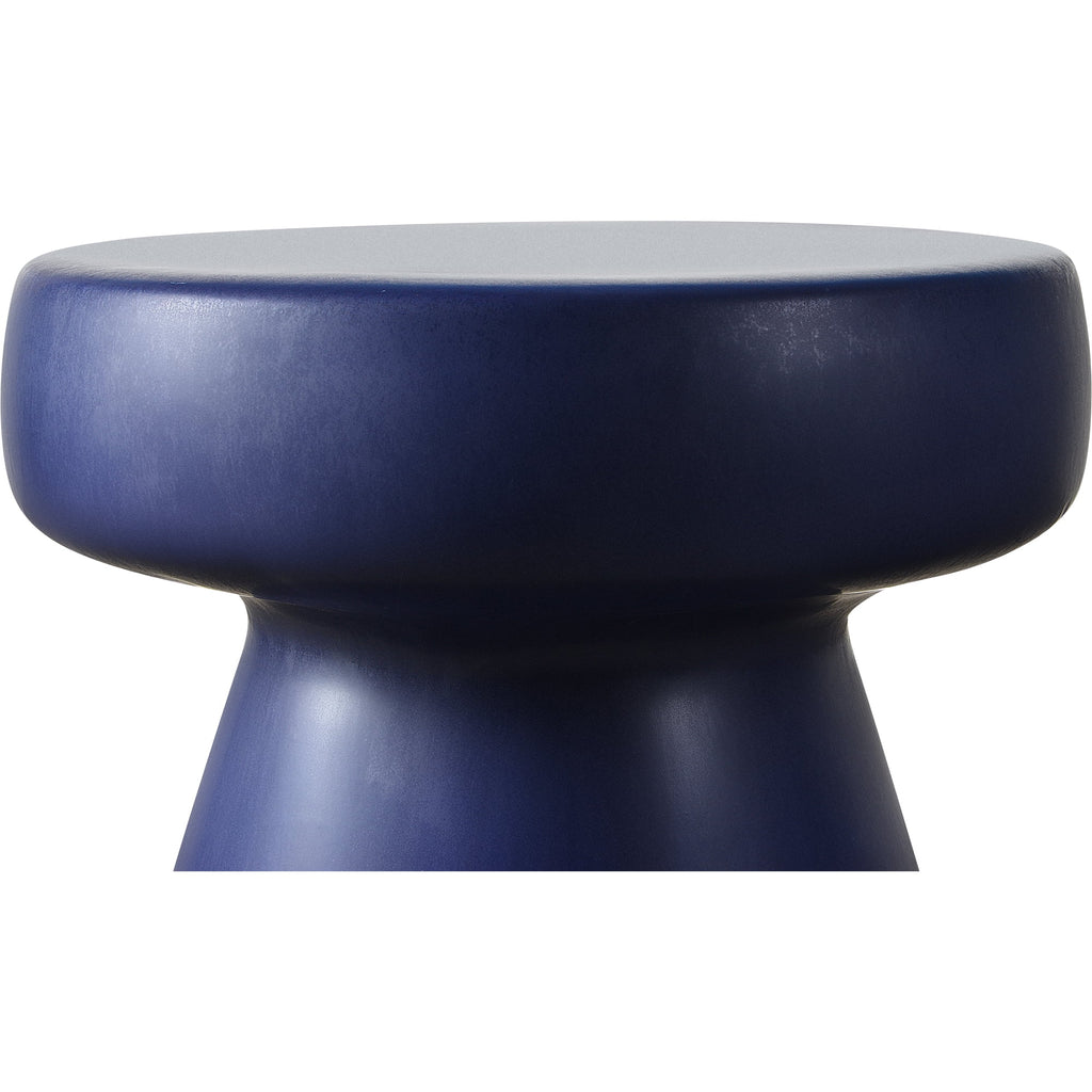 Ceramic Mushroom Outdoor Side Table 16" Navy Blue I902