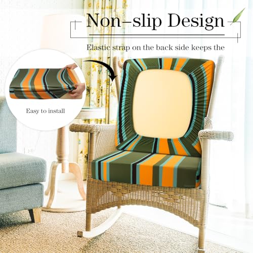 8 Pcs Patio Stretch Sofa Cushion Cover (Blue Red Green) R77496