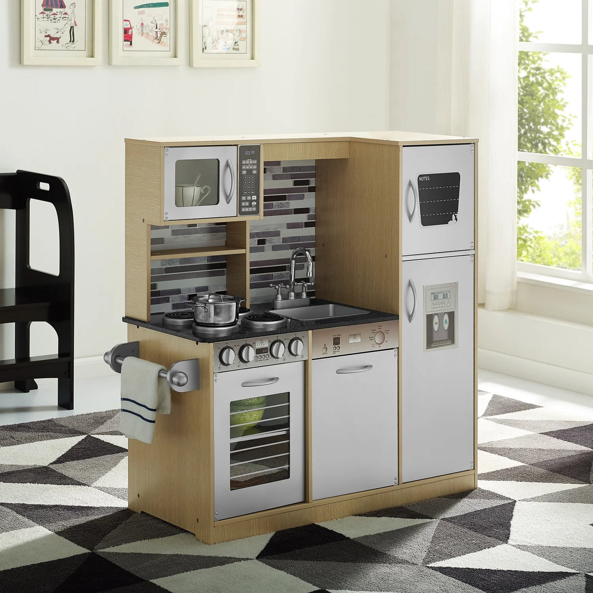 Natural Wooden Kids Play Kitchen F71593