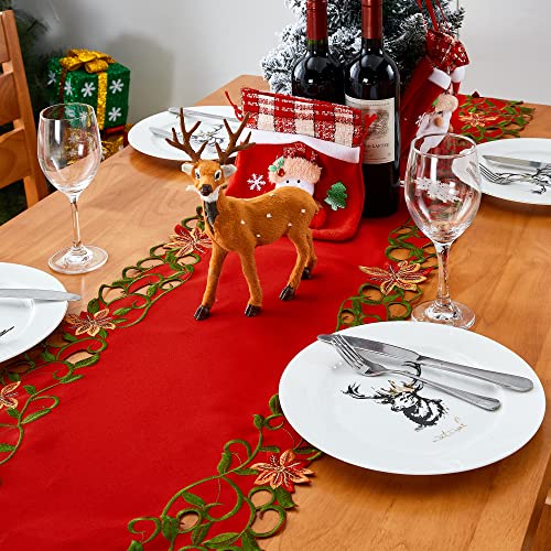 Embroidered Christmas Table Runner 15x87 Inch G2041