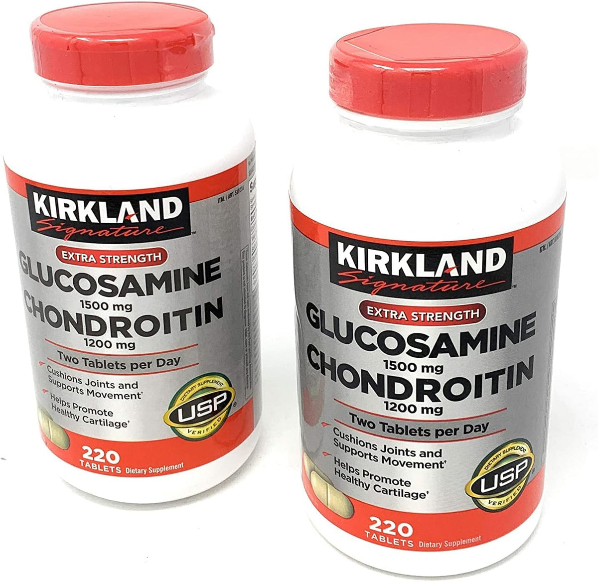 Extra Strength Glucosamine 1500mg Chondroitin 1200mg Sulfate 220 Tablets Pack of 2 H112834