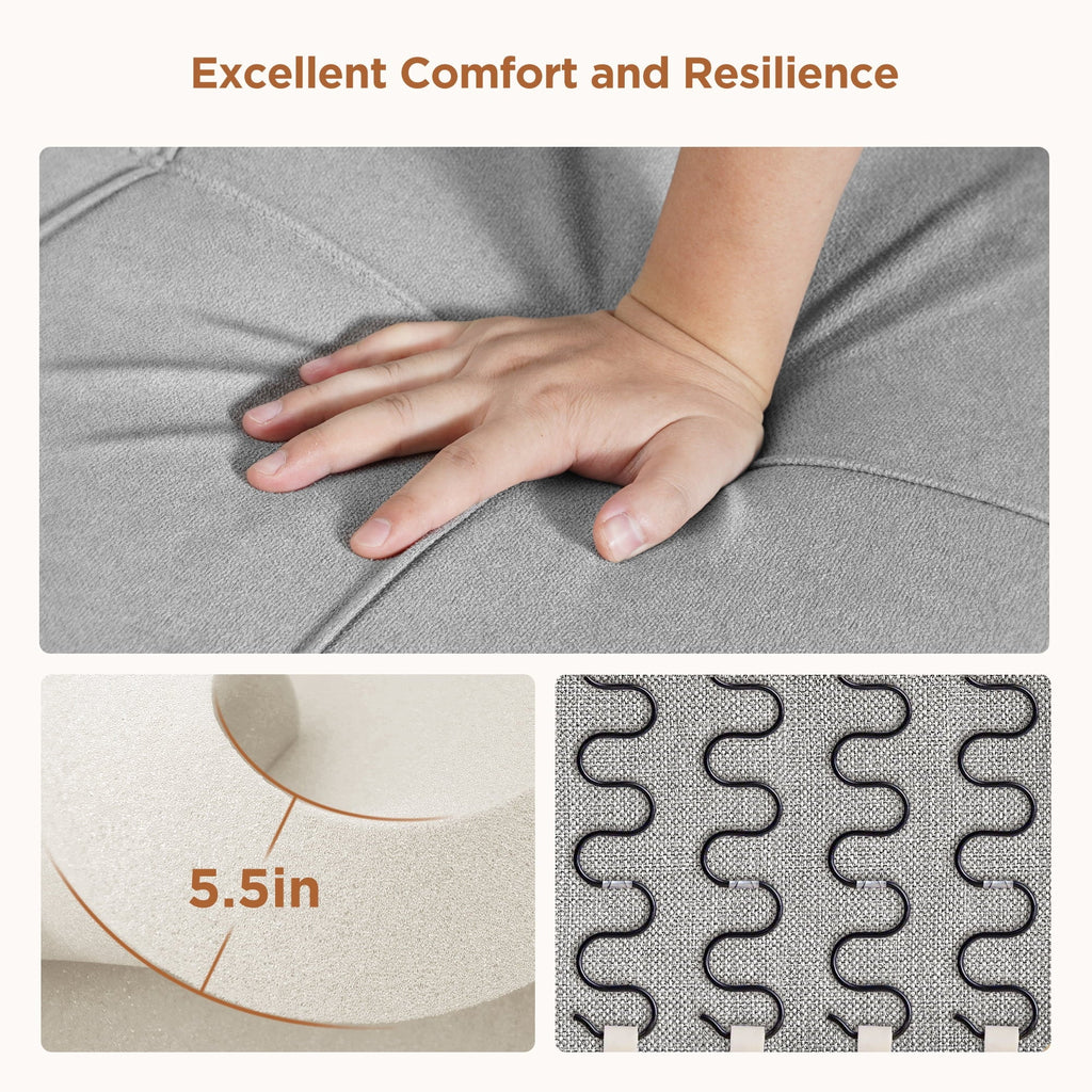 Light Gray Convertible Sofa Bed S7557