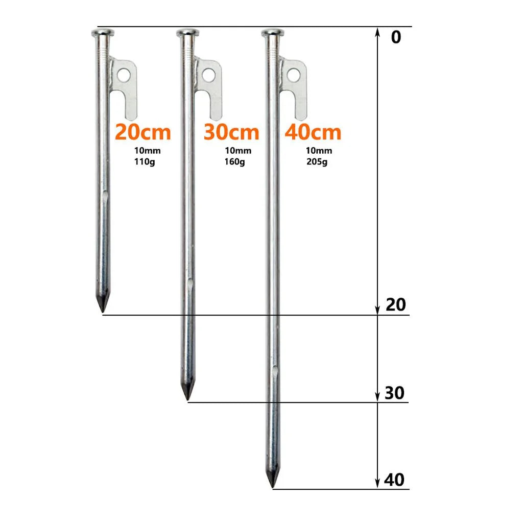 4 Pcs Stainless Steel 40cm Tent Stakes T19817