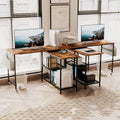 L-Shaped Corner Computer Desk 67 Inch with Shelves Y5595