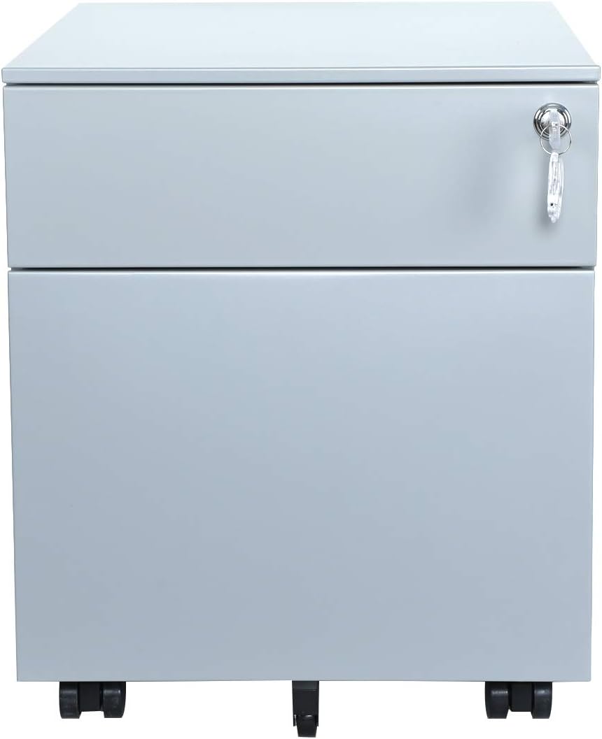 Black Steel File Cabinet 2 Drawer with Lock I78321