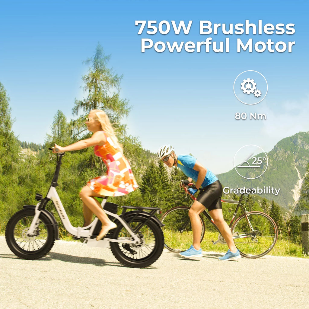 48V 15AH 750W Folding Electric Bike 20" Fat Tire C362