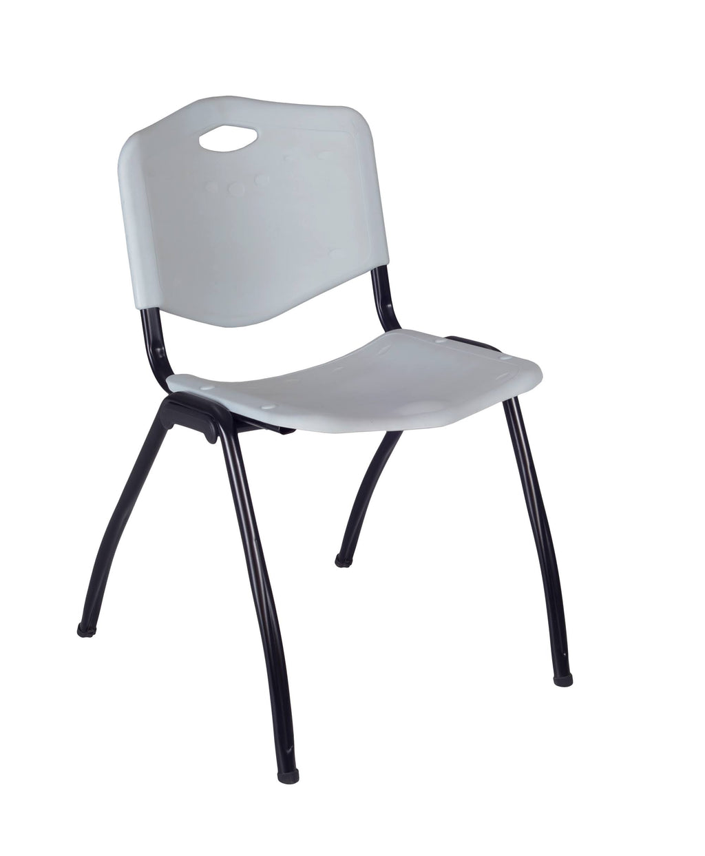 Cherry Training Table with 2 Grey Stack Chairs T125027