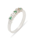 10k White Gold Emerald & Cubic Zirconia Eternity Ring U220000
