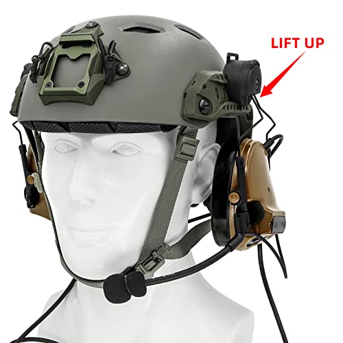 Tactical Headset with ARC Helmet Rail Mount and PTT Adapter Kenwood Plug G227819