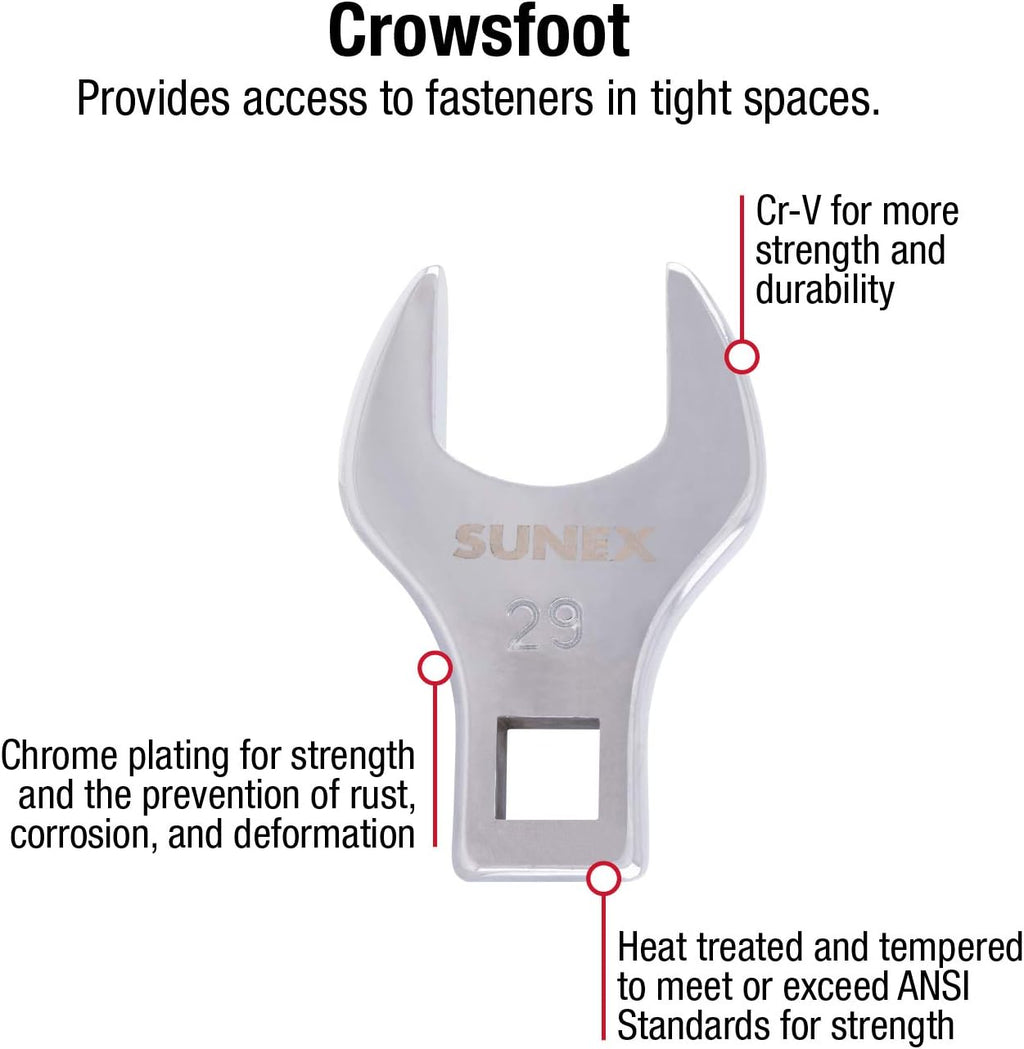 8 Piece 1/2" Dr. Jumbo Metric Crowfoot Wrench Set H867