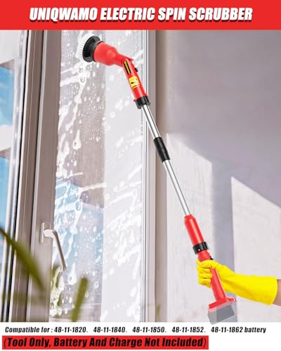 Electric Spin Scrubber with Adjustable Extension Arm & 8 Brushes Y50708