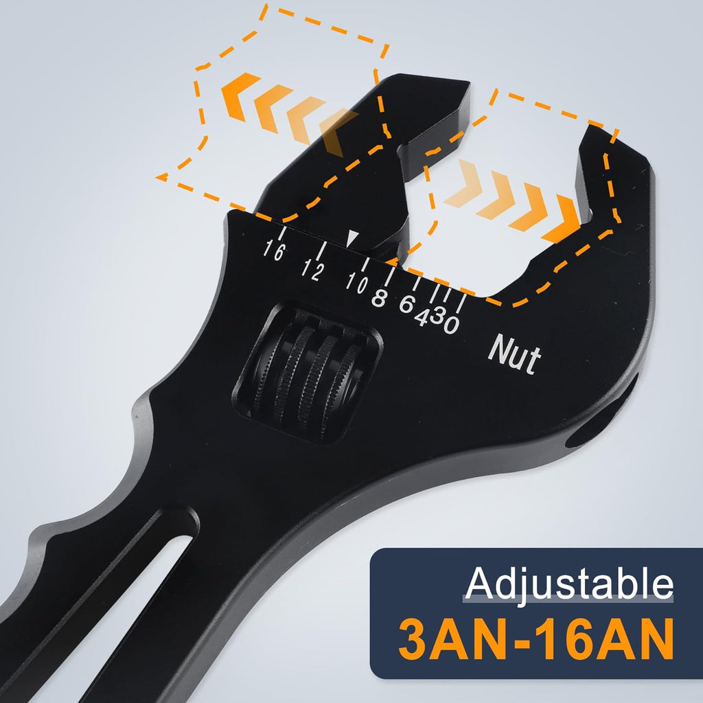Black Aluminum Adjustable Wrench L4192