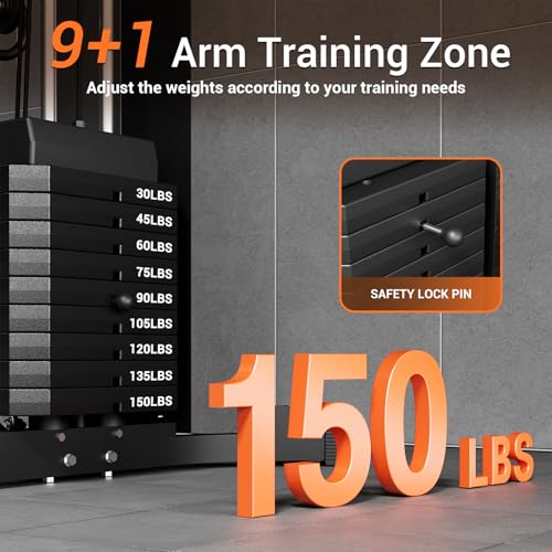 Multifunctional Full Body Workout Machine with 150LBS Weight Stack N335183