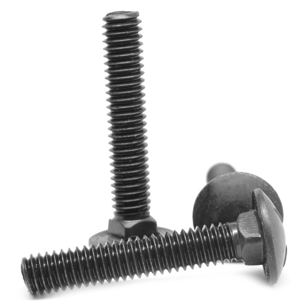 #10-24 x 7/8 Coarse Thread Carriage Bolt Low Carbon Steel Black Oxide V96476