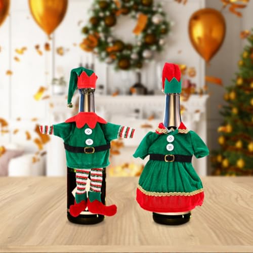 Christmas Wine Bottle Covers with Hats S1574