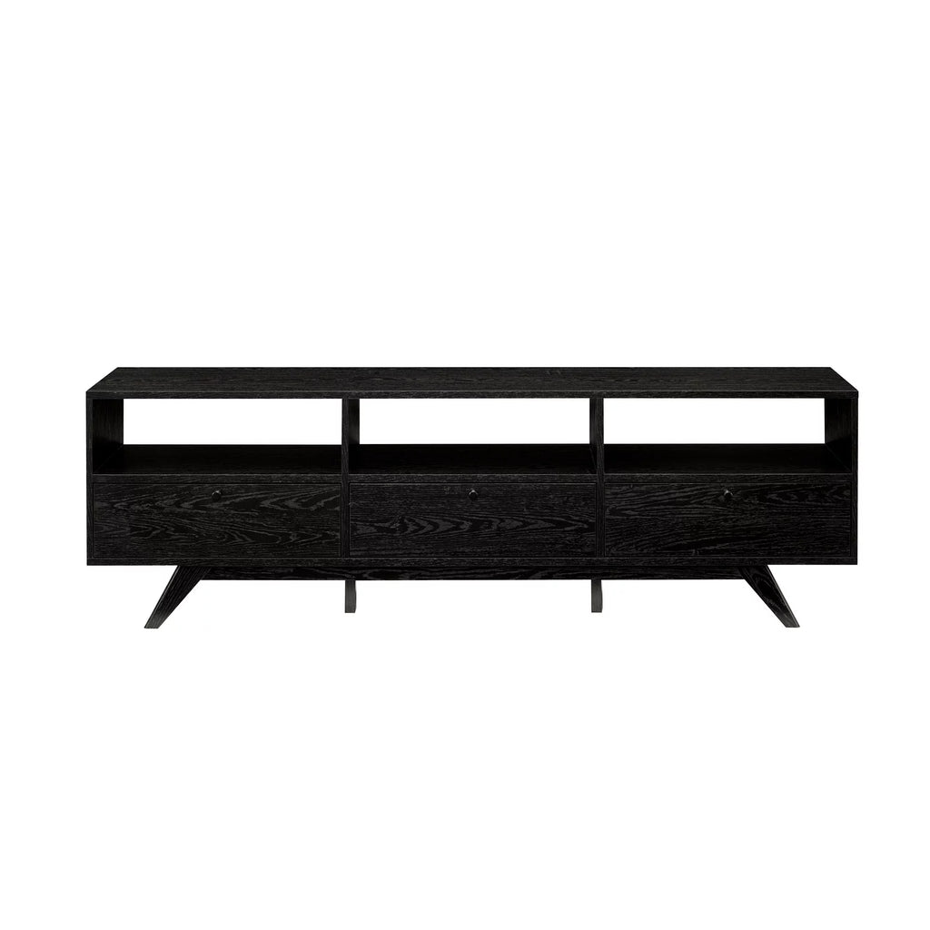 Black Mid-Century Modern Storage TV Stand W128775