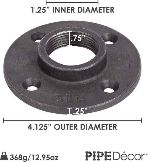 1-1/4 Malleable Cast Iron Floor Flange 4 Pack Q32636