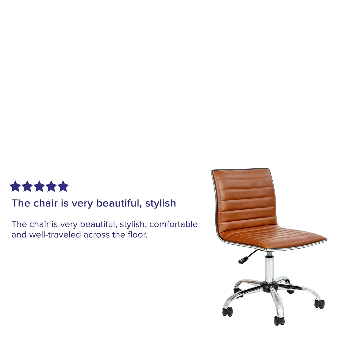 Brown Ribbed Swivel Task Office Chair L695