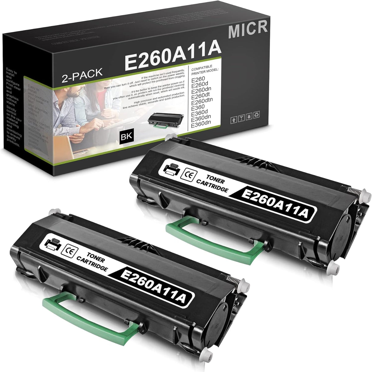 2PK Black MICR Toner Cartridge L65240