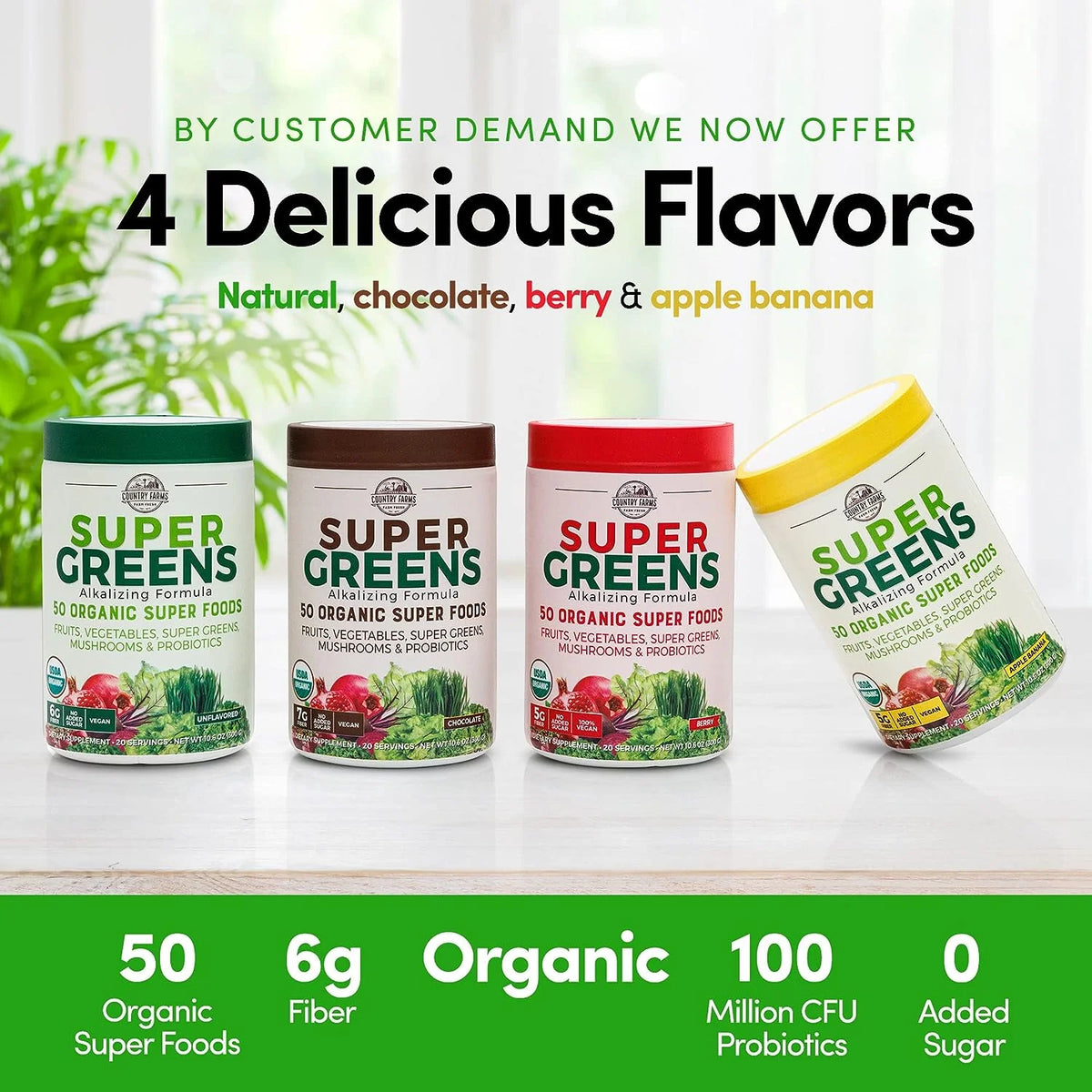 50 Organic Super Foods Drink Mix, 20 Servings, 10.6 Oz, 2 Packs K434045