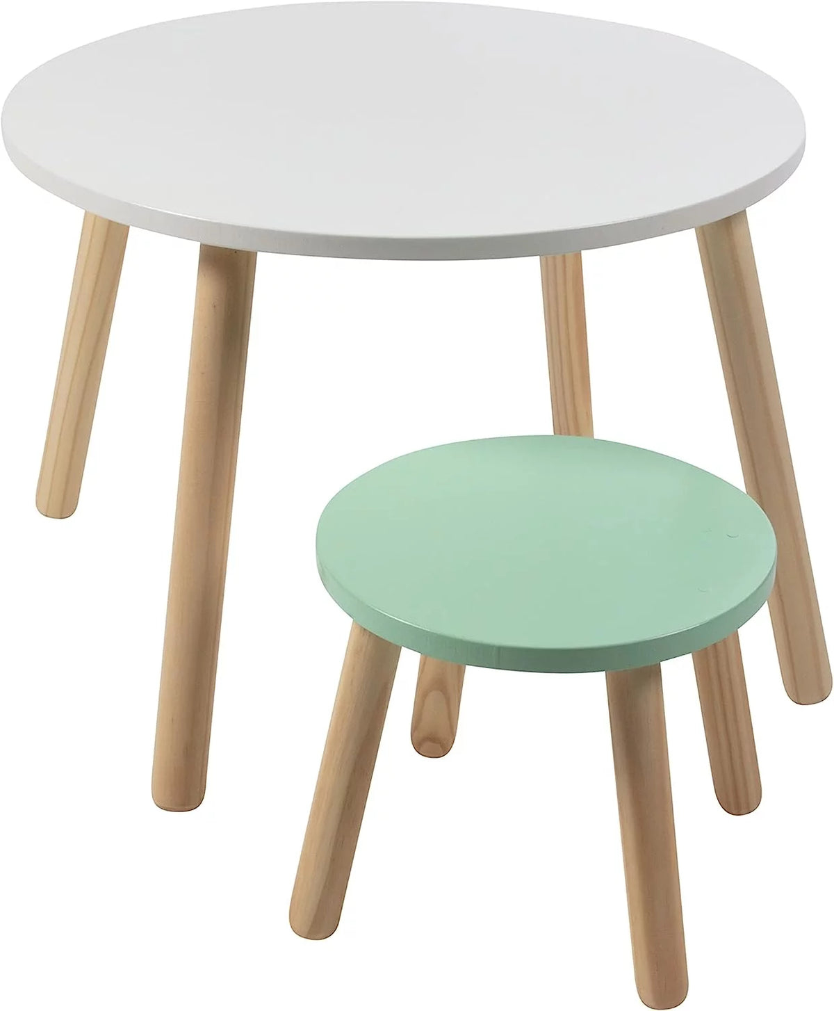 Kids Animal Table & Chair Set with 3 Toddler Seats & Adult Stool A597598