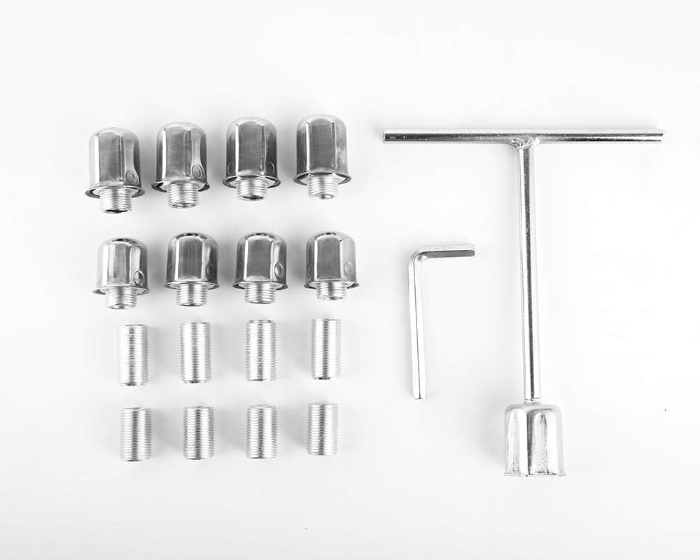 4pcs 17 Stainless Steel Polished Wheel Simulators Hub Caps Rim Covers with Removable Centre Cap I363