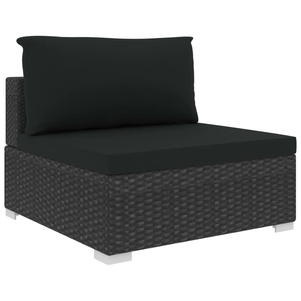 10 Piece Poly Rattan Patio Lounge Set with Cushions B732759