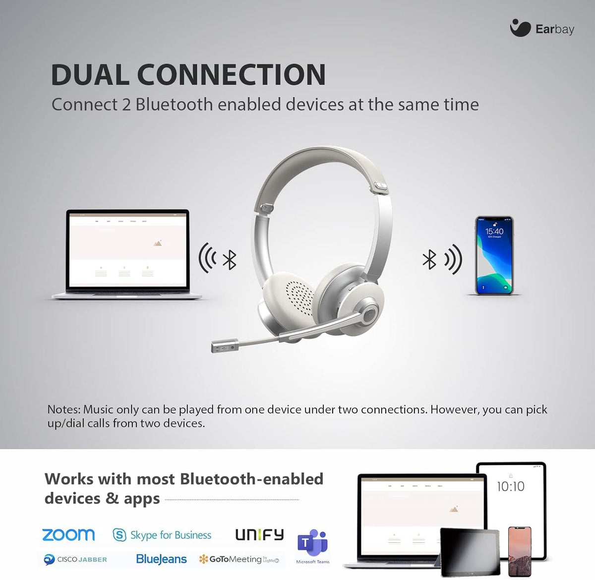 Bluetooth Headset with Mic Noise Canceling K7372