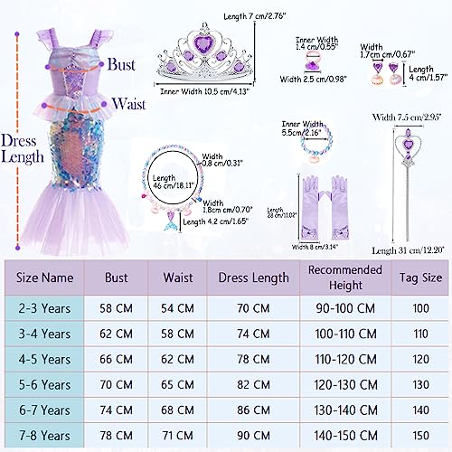 Sequins Mermaid Princess Party Dress for Toddler Kids Baby E96171