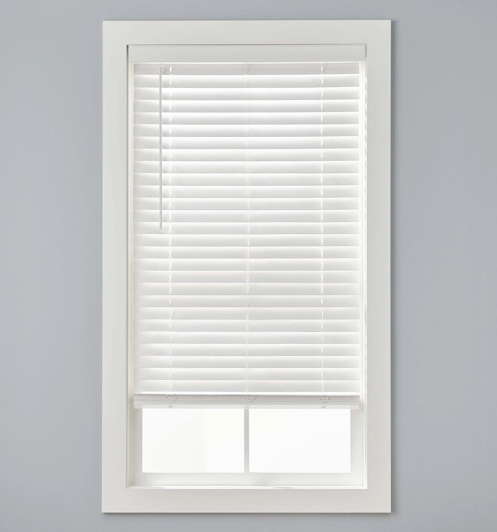 2-inch Cordless Faux Wood Horizontal Window Blinds, White, 34X64 F529748