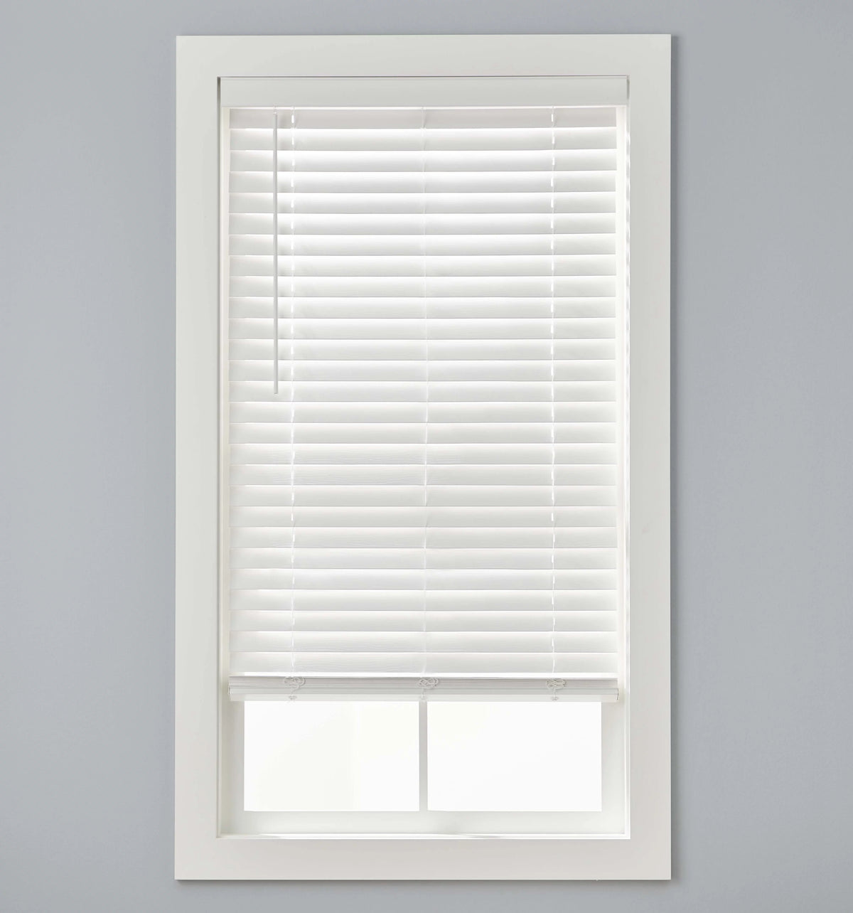 2-inch Cordless Faux Wood Horizontal Window Blinds, White, 34X64 F529748