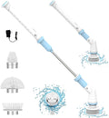 Electric Cleaning Brush with Long Handle, Cordless, 3 Brush Heads, Pack of 2 X702