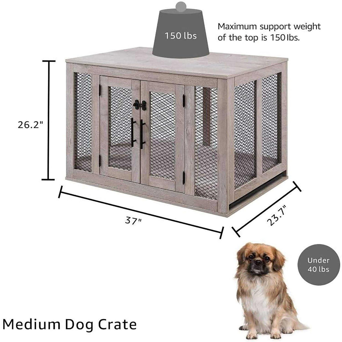 Dog Crate with Cushion and Tray G62944