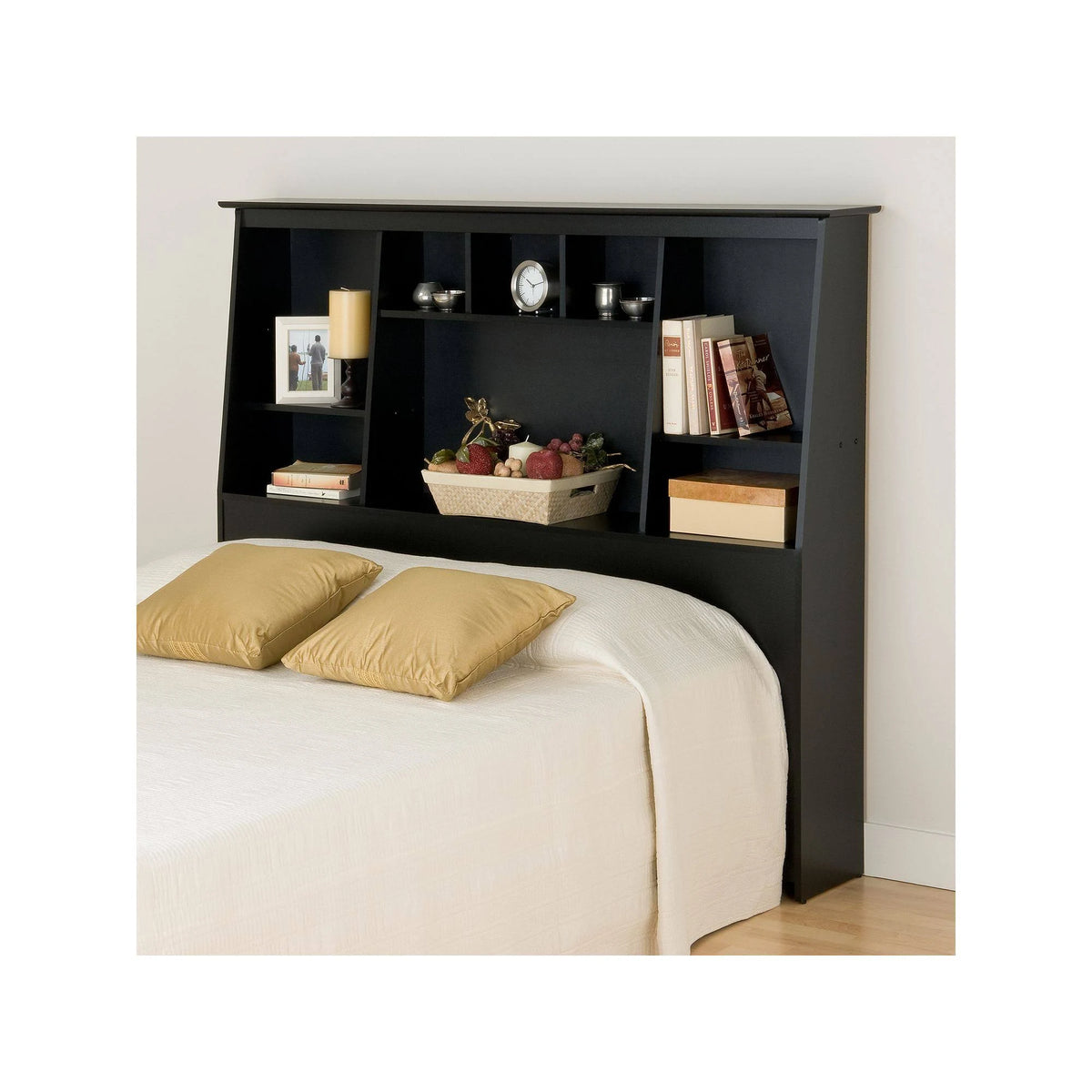 Black Full/Queen Bookcase Headboard Z4827