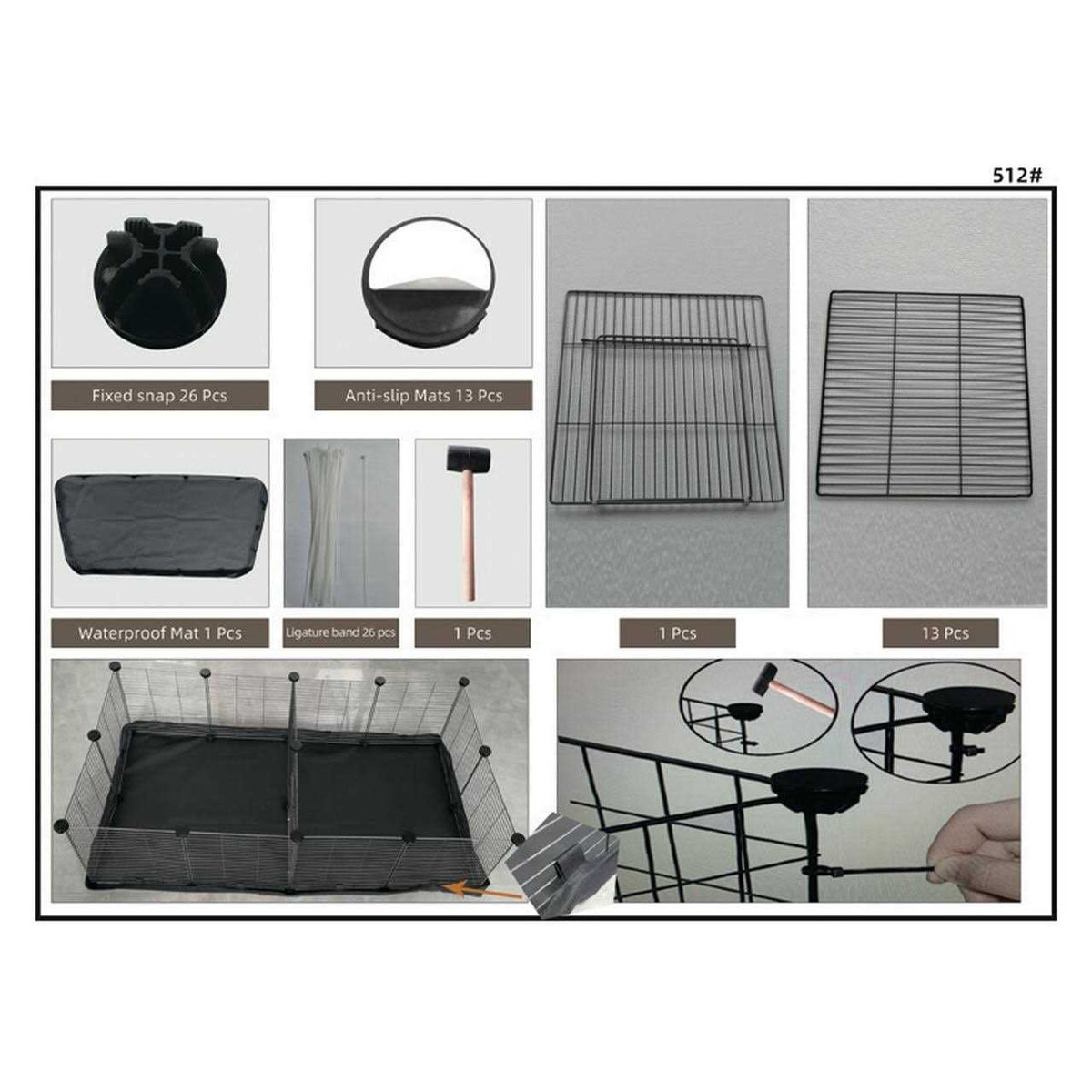 48 Extra Large Guinea Pig Dwarf Rabbit Habitat Cage with Divider Z478