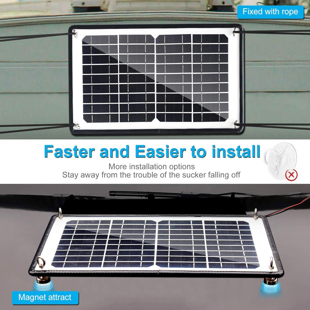Solar Panel Kit 12V 20W Magnetic Charge Controller Waterproof Solar Battery Charger Maintainer Trickle Charger Alligator Clip M430
