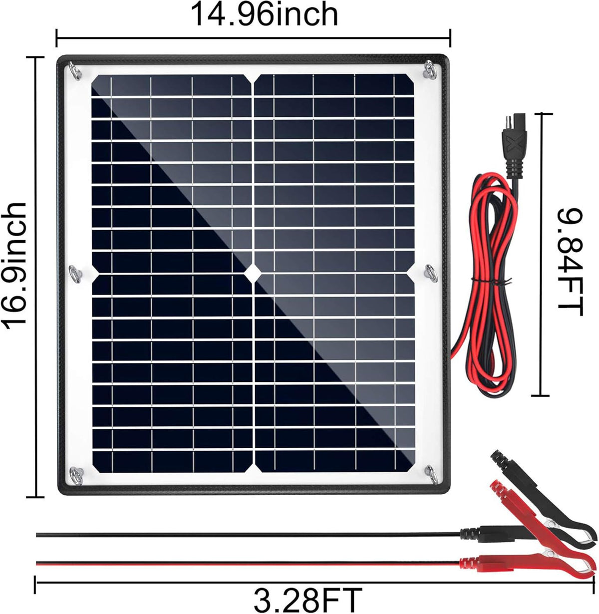 Solar Panel Kit 12V 20W Magnetic Charge Controller Waterproof Solar Battery Charger Maintainer Trickle Charger Alligator Clip M430