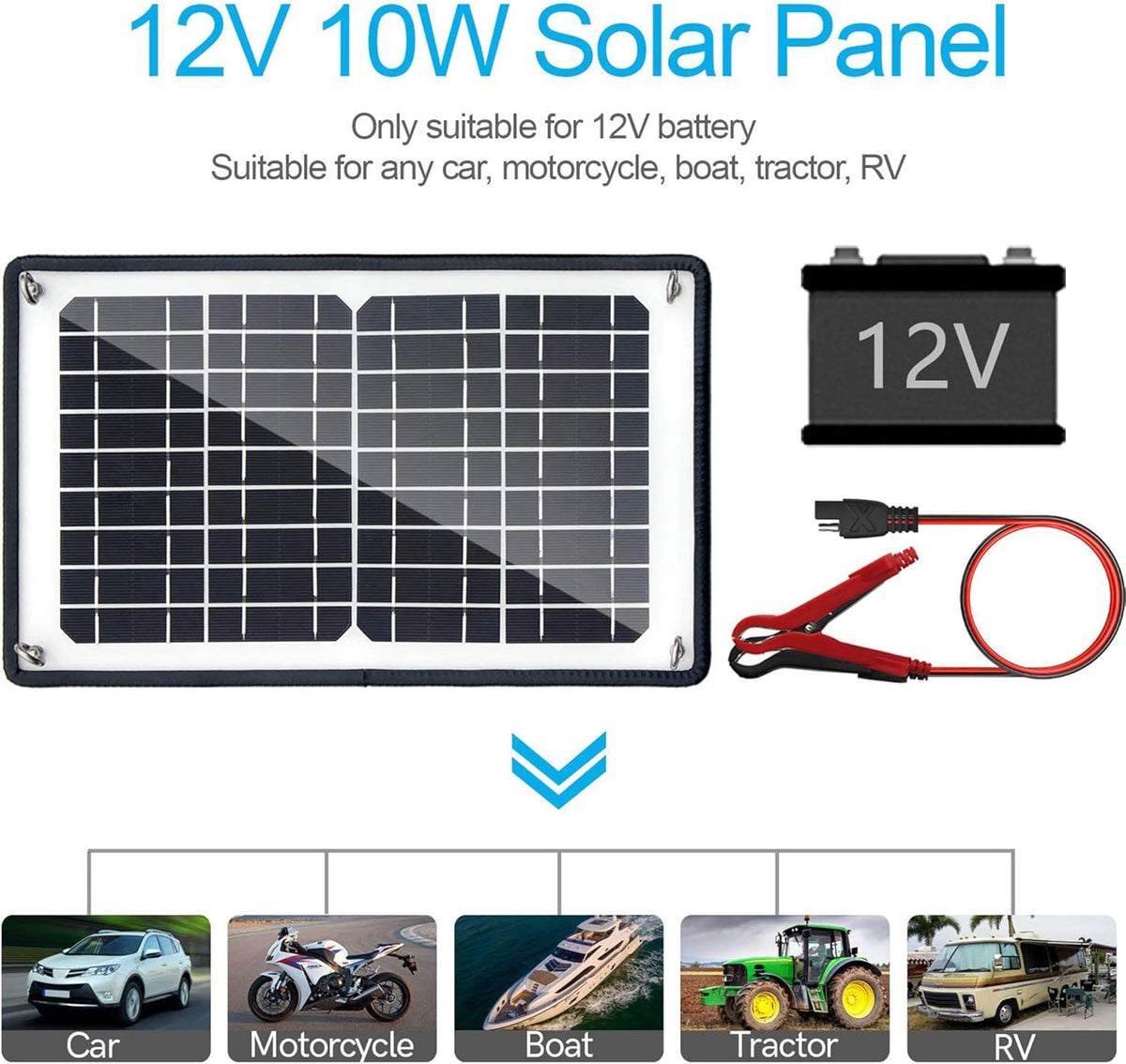 Solar Panel Kit 12V 20W Magnetic Charge Controller Waterproof Solar Battery Charger Maintainer Trickle Charger Alligator Clip M430