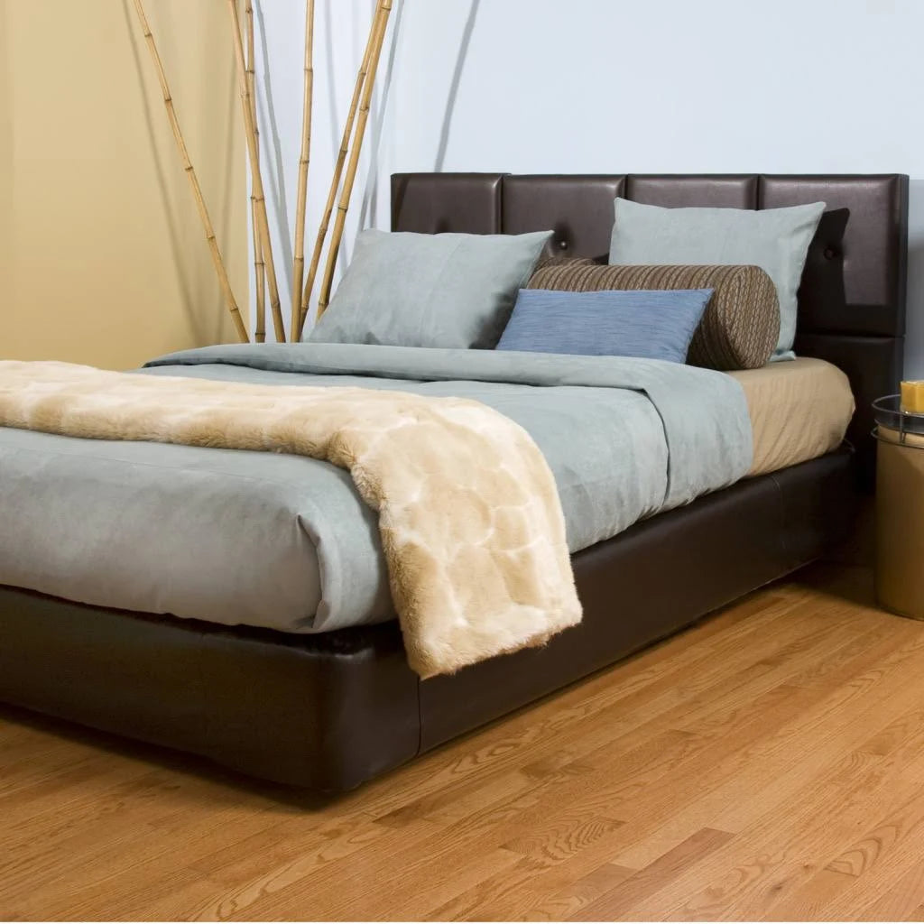King-size Brown Faux Leather Headboard Kit D108403