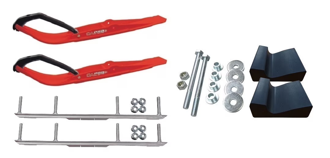 Red Razor Snowmobile Skis with 4.5" Shaper Bars Complete Kit C46363