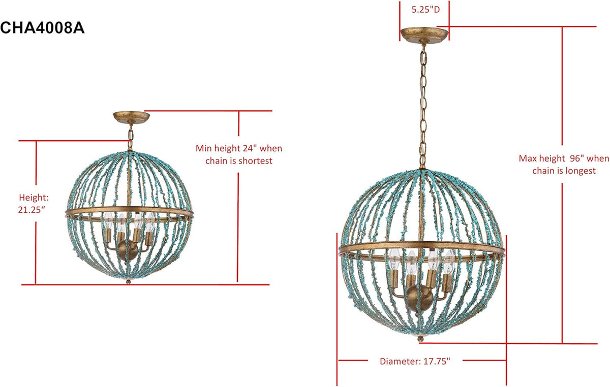 Blue Cage Chandelier F752